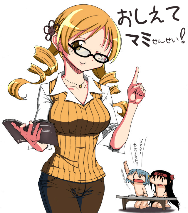 akemi homura, miki sayaka, and tomoe mami (mahou shoujo madoka magica and 1 more) drawn by sumika_(smikas) and take_518
