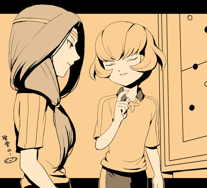 kurosaki makoto and amase reia (inazuma eleven and 1 more) drawn by mizuhara_aki