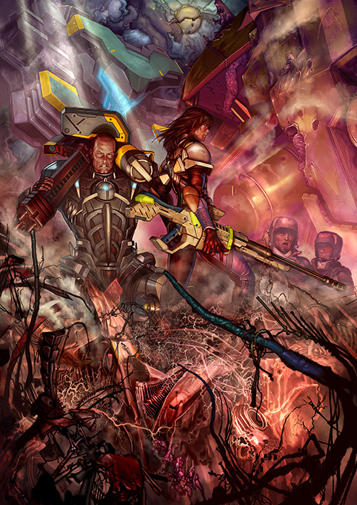lao huang, doug barrett, and inferno (xenoblade chronicles and 1 more) drawn by rare_engine