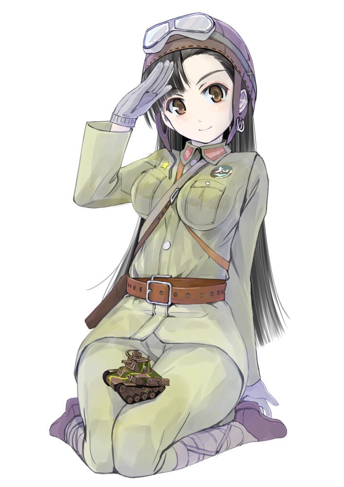 nishi kinuyo (girls und panzer) drawn by yurikuta_tsukumi