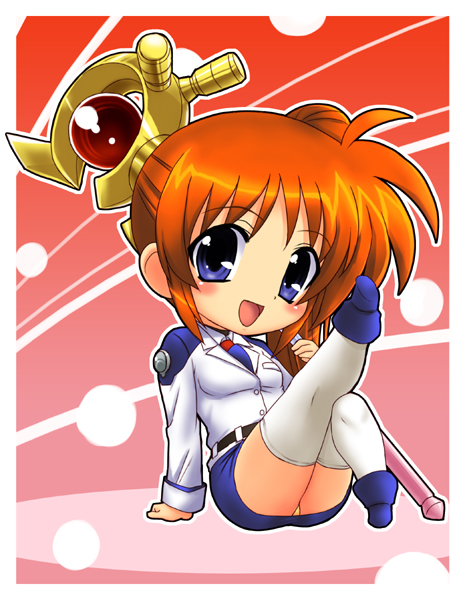 takamachi nanoha and raising heart (lyrical nanoha and 1 more) drawn by rokko