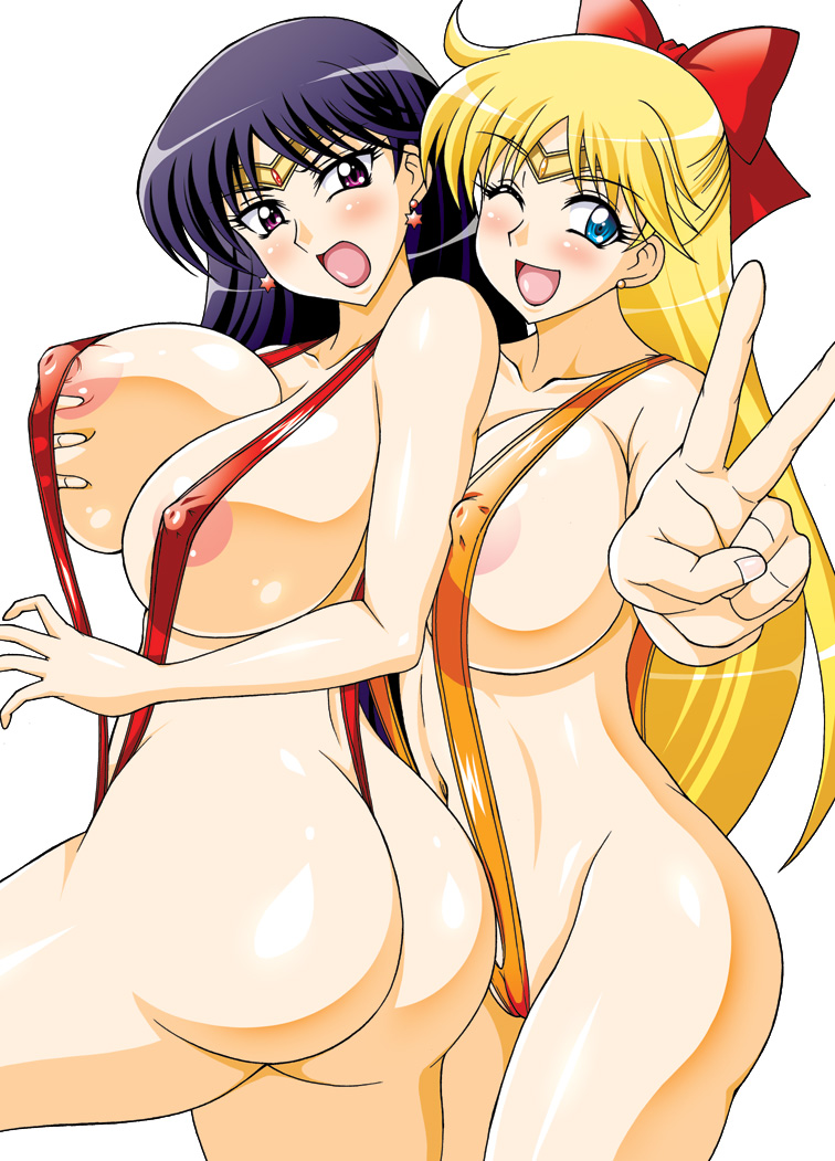 aino minako, hino rei, sailor venus, and sailor mars (bishoujo senshi sailor moon) drawn by rainkeru