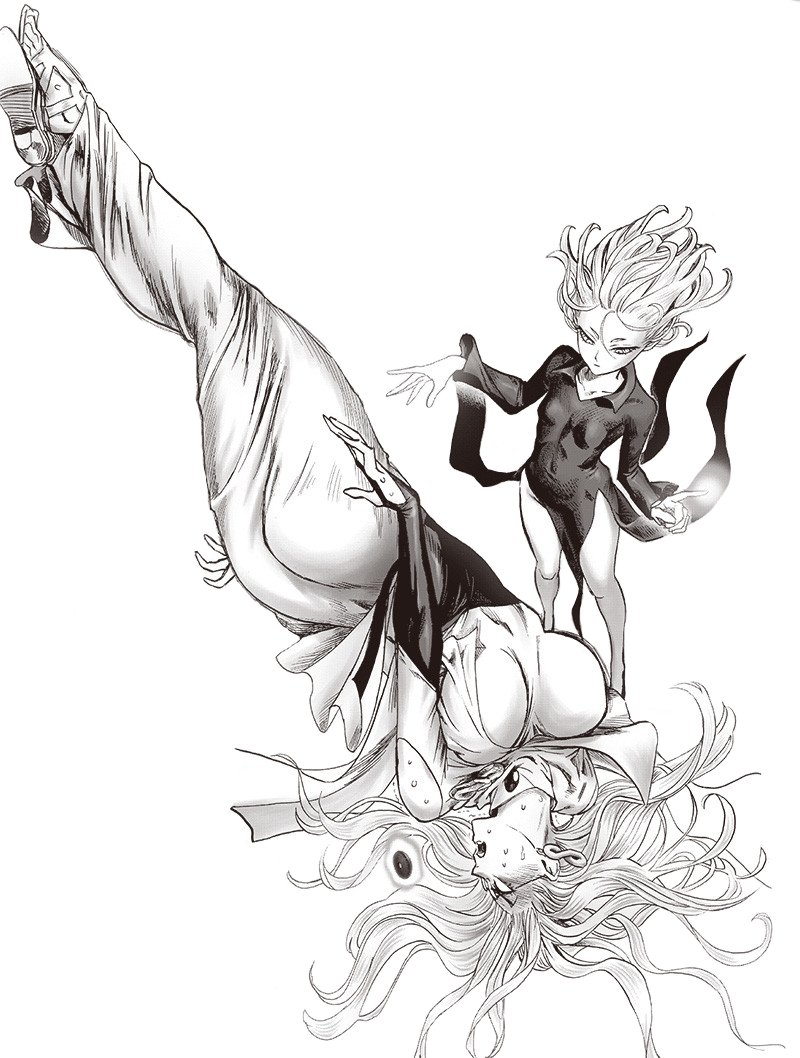 tatsumaki and psychos (one-punch man) drawn by murata_yuusuke