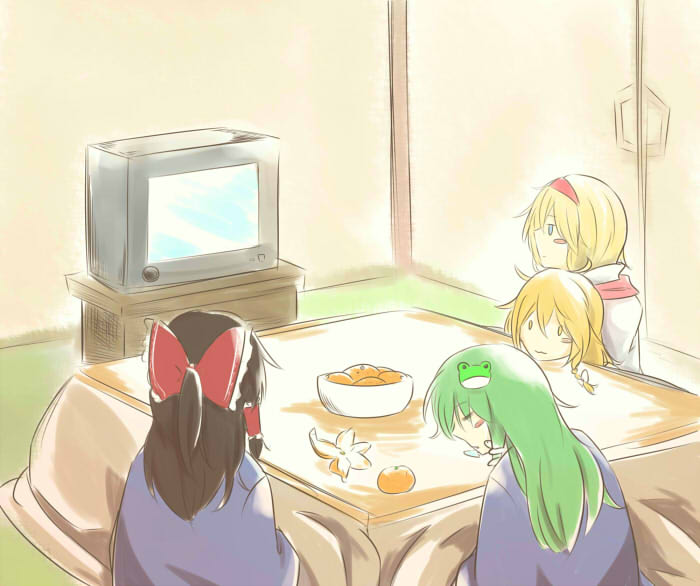 hakurei reimu, kirisame marisa, kochiya sanae, and alice margatroid (touhou) drawn by klent