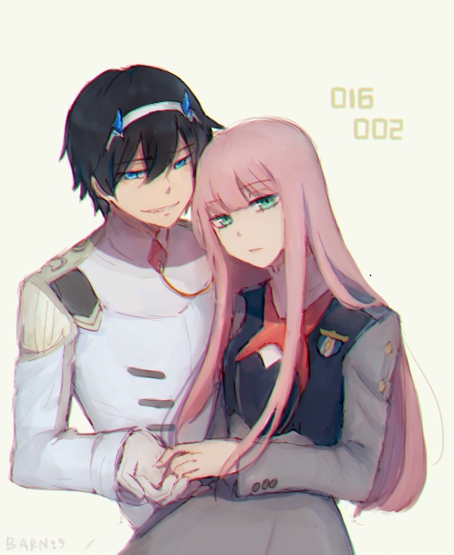 zero two and hiro (darling in the franxx) drawn by benelle