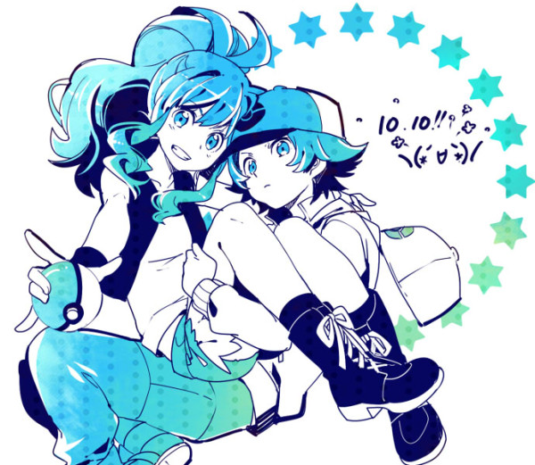 hilda and hilbert (pokemon and 1 more) drawn by shuri_(84k)