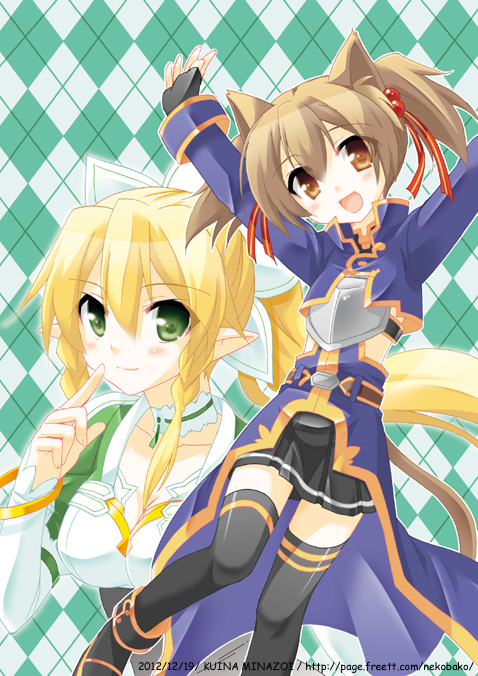leafa and silica (sword art online) drawn by minazoi_kuina