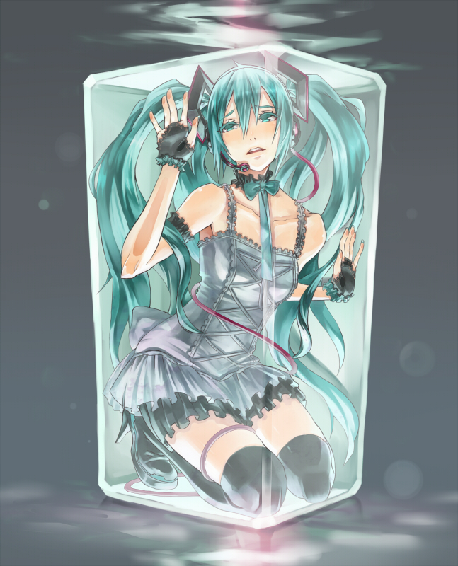 hatsune miku (vocaloid and 1 more) drawn by nidy