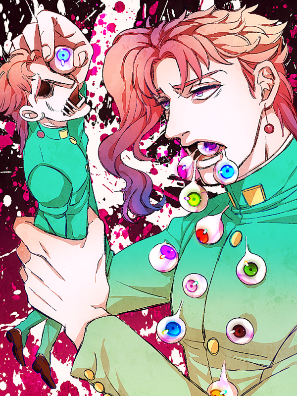 kakyoin noriaki (jojo no kimyou na bouken and 1 more) drawn by aradoomo