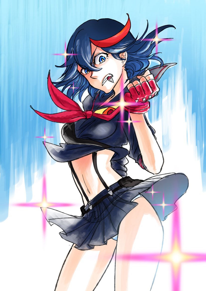 matoi ryuuko and senketsu (kill la kill) drawn by yellowfish