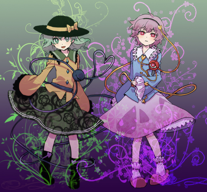 komeiji koishi and komeiji satori (touhou) drawn by mecco