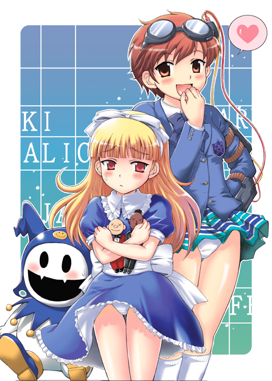 jack frost, alice, and uchida tamaki (shin megami tensei and 1 more) drawn by tenpou_gensui