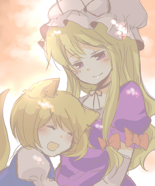 yakumo yukari and yakumo ran (touhou) drawn by kurosawa_kazuto