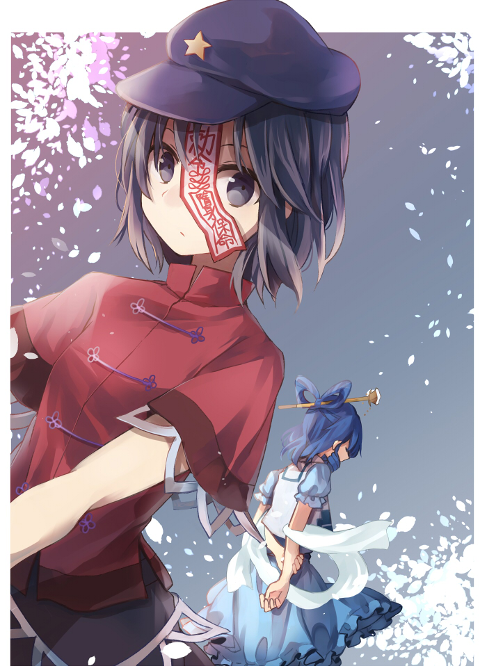 kaku seiga and miyako yoshika (touhou) drawn by tare_(tonikaku_magaru)