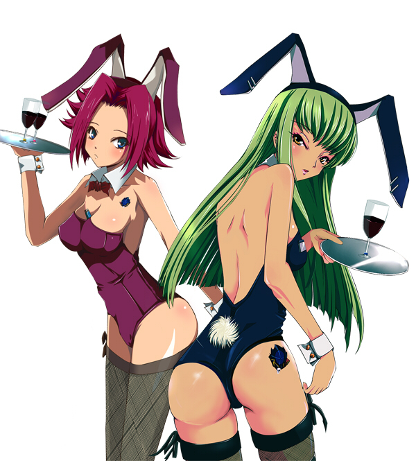 c.c. and kouzuki kallen (code geass) drawn by sahare