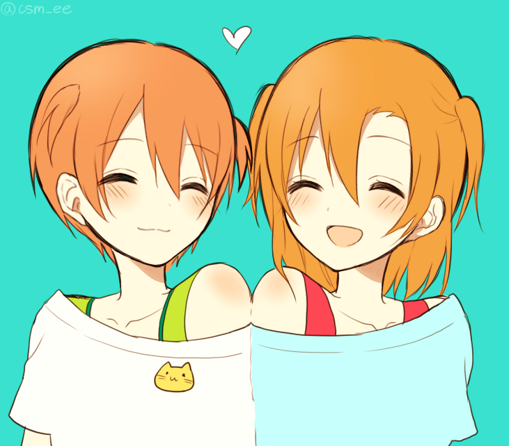 kosaka honoka and hoshizora rin (love live! and 1 more) drawn by chisumi