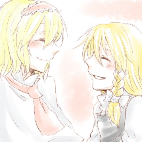 kirisame marisa and alice margatroid (touhou) drawn by fuji_tsugu