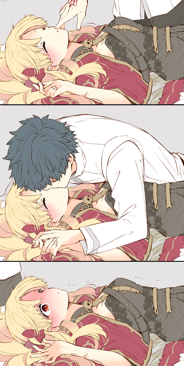 fujimaru ritsuka and ereshkigal (fate and 1 more) drawn by azumi_(myameco)