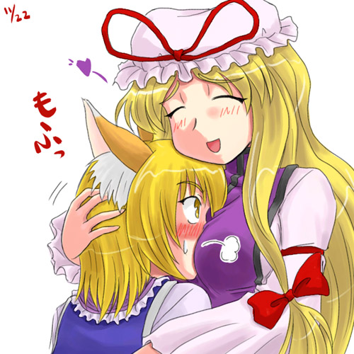 yakumo yukari and yakumo ran (touhou) drawn by sasuke_(sasuke_no_sato)