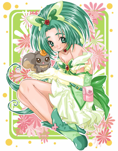 akimoto komachi, cure mint, and nuts (precure and 1 more) drawn by maya+
