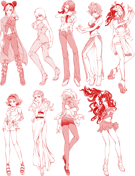 kujo jolyne, trish una, foo fighters, sugimoto reimi, yamagishi yukako, and 4 more (jojo no kimyou na bouken and 4 more)