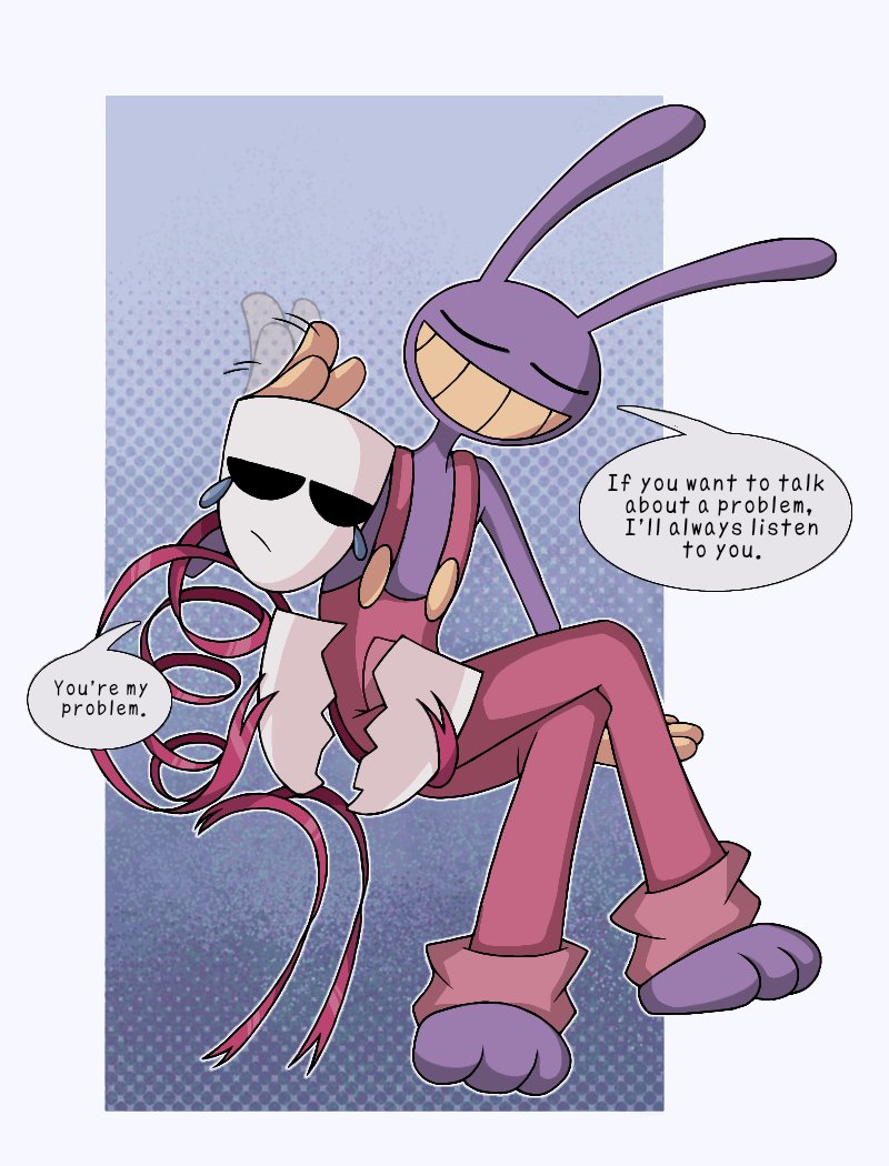 jax and gangle (the amazing digital circus) drawn by white09x