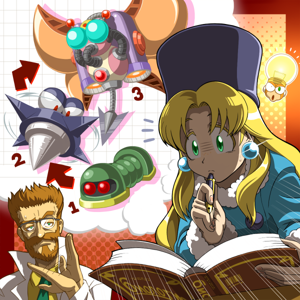 kalinka cossack, bright man, dr. cossack, and mothraya (mega man and 2 more) drawn by napo