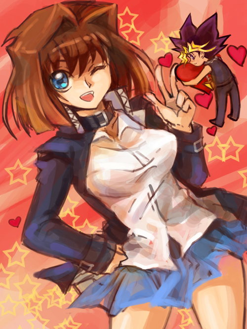 muto yugi and mazaki anzu (yu-gi-oh! and 1 more) drawn by da_huang