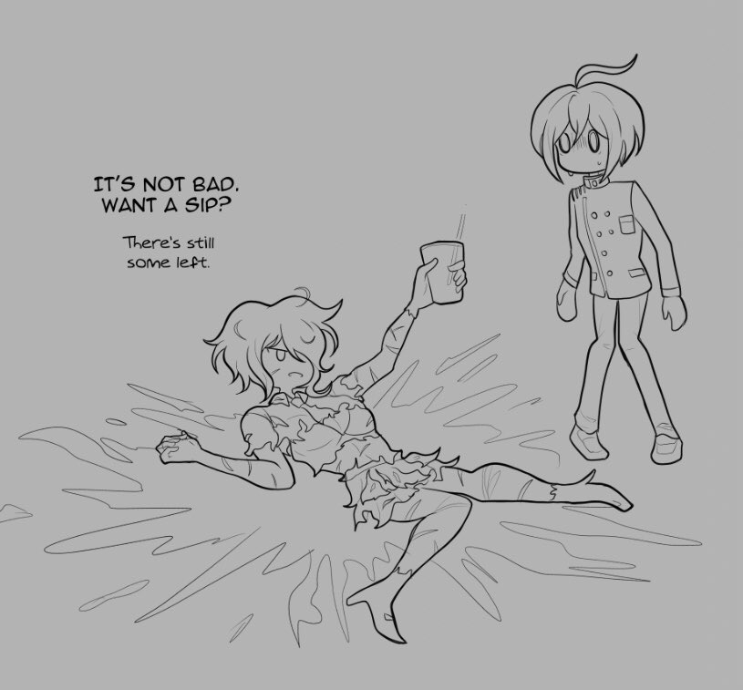 saihara shuichi and tojo kirumi (danganronpa and 1 more) drawn by soshu_(soshuscribbles)