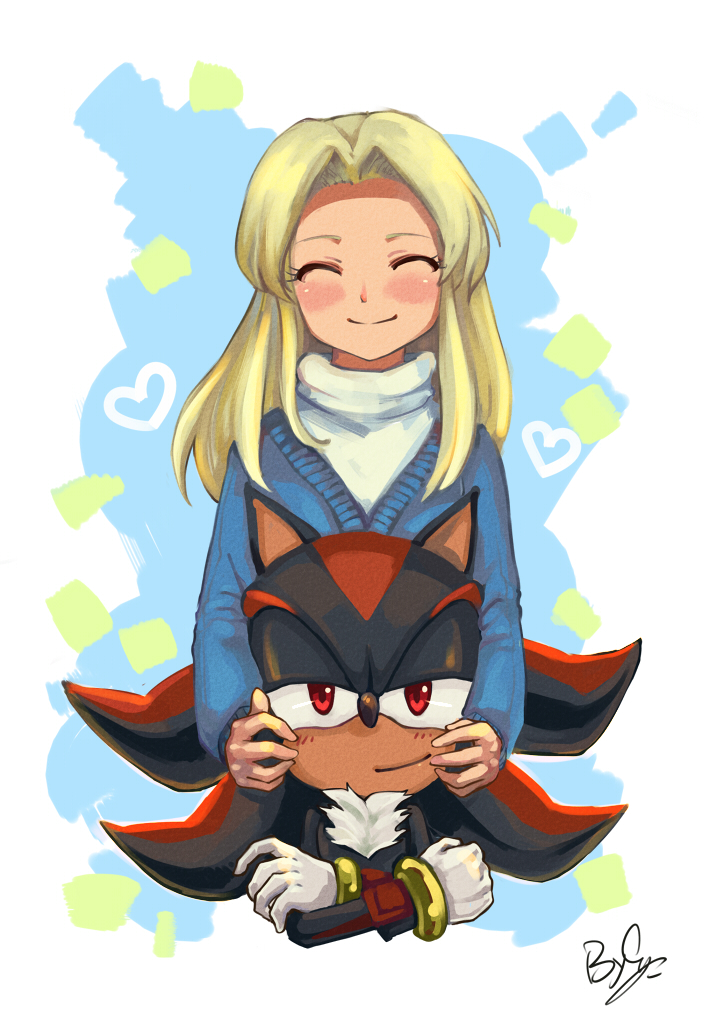 shadow the hedgehog and maria robotnik (sonic) drawn by shadeshark