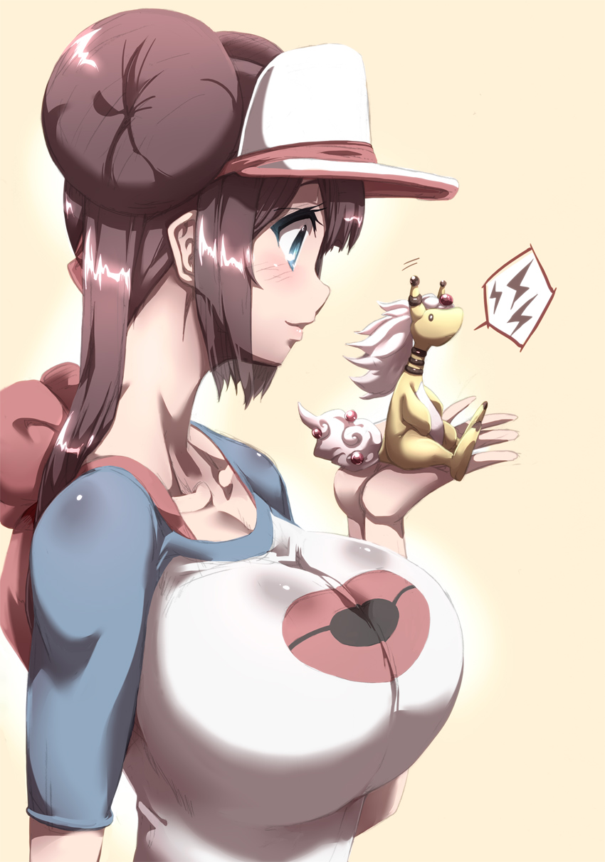 rosa, ampharos, and mega ampharos (pokemon and 1 more) drawn by tokyo_(great_akuta)