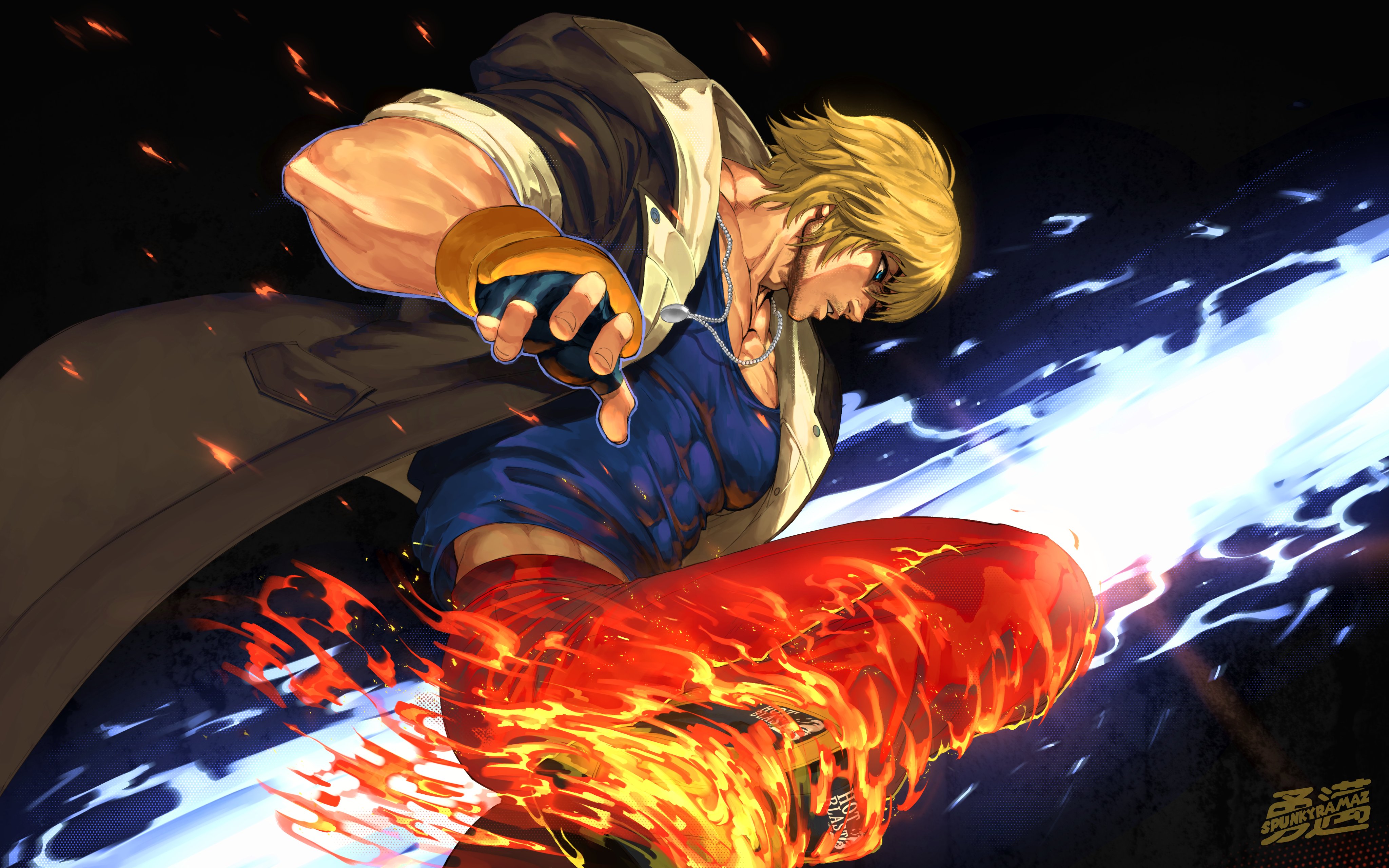ken masters (street fighter and 1 more) drawn by spunkyramaz 