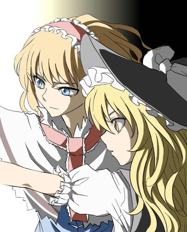 kirisame marisa and alice margatroid (touhou) drawn by nip_to_chip