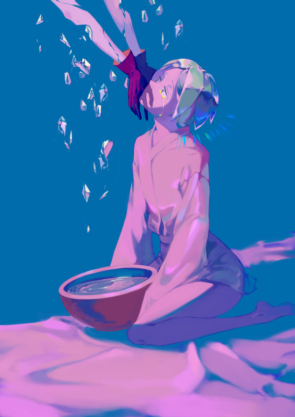 phosphophyllite and antarcticite (houseki no kuni) drawn by tamomoko