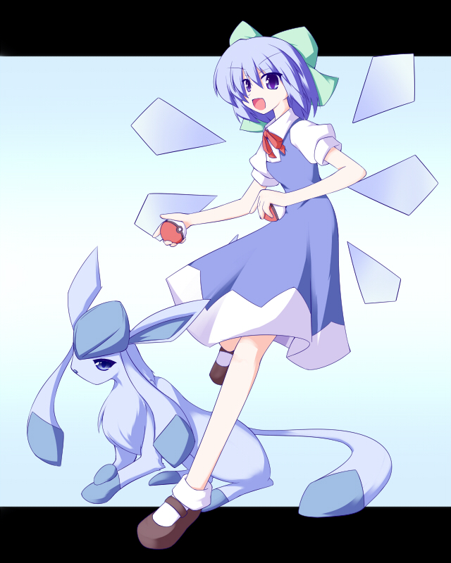 cirno and glaceon (touhou and 1 more) drawn by miyo_(miyomiyo01)