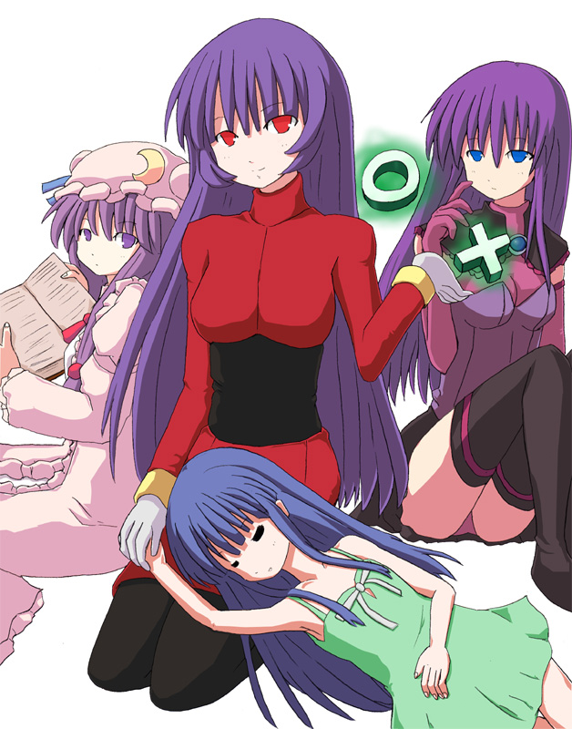 patchouli knowledge, furude rika, sabrina, and malariya (touhou and 4 more) drawn by misahiro