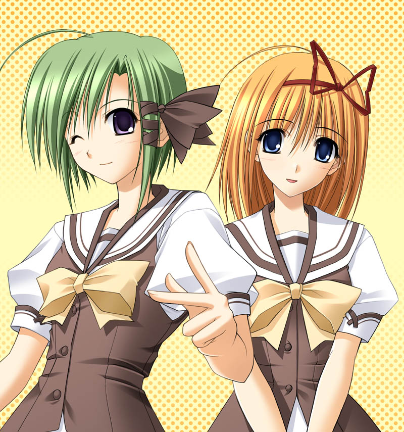 shigure asa and fuyou kaede (shuffle!) drawn by takepon