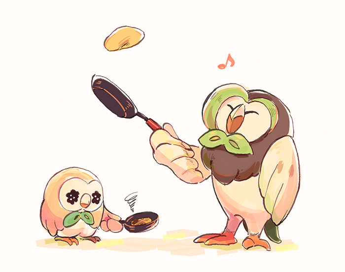 rowlet and dartrix (pokemon) drawn by itome_(funori1)