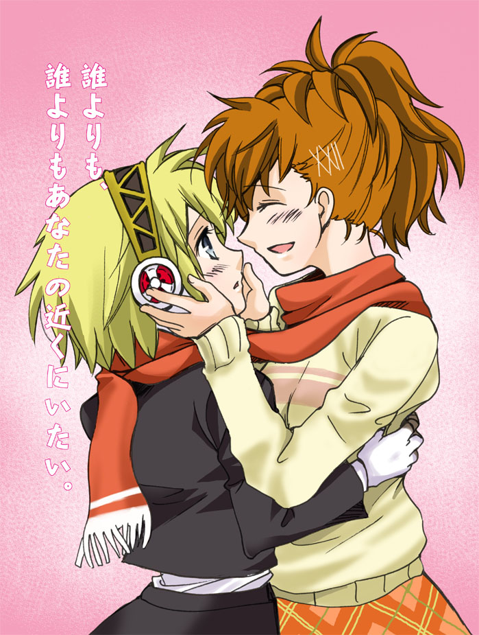 aigis and shiomi kotone (persona and 2 more) drawn by sanpachishiki_(gyokusai-jima)