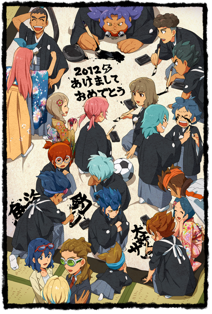kirino ranmaru, shindou takuto, kariya masaki, matsukaze tenma, endou mamoru, and 16 more (inazuma eleven and 1 more) drawn by mosako