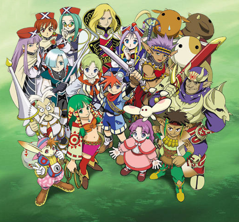 feena, justin, sue, liete, rapp, and 3 more (grandia)