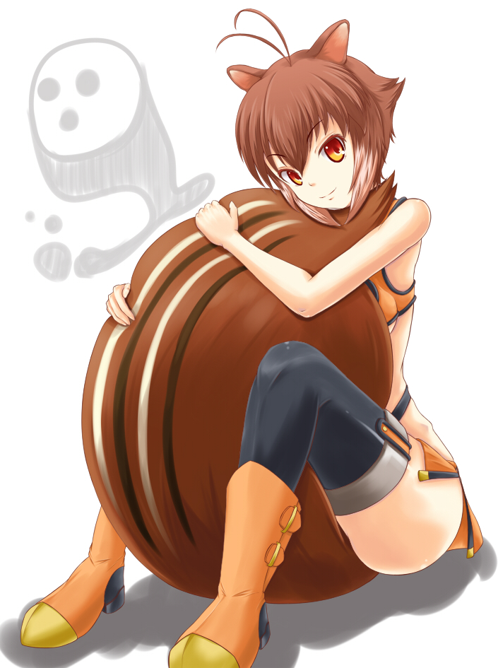 makoto nanaya and arakune (blazblue) drawn by banana_(hirane1988)