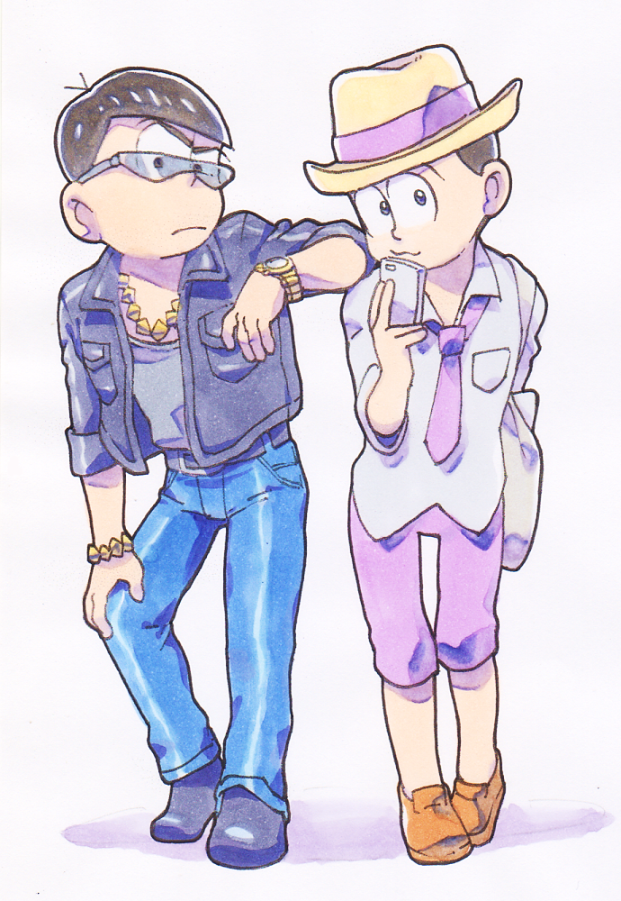 matsuno karamatsu and matsuno todomatsu (osomatsu and 1 more) drawn by outsuki