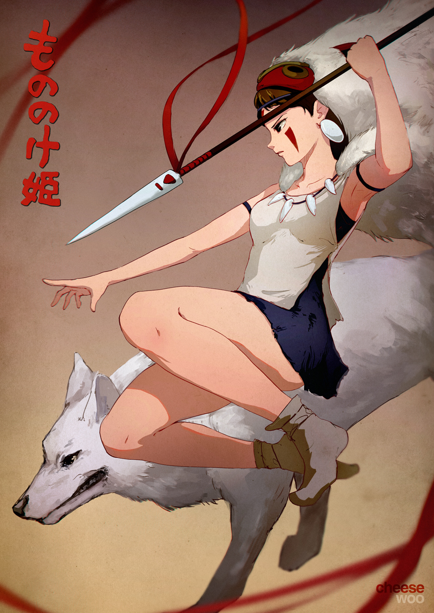 san and moro no ichizoku (mononoke hime) drawn by cheesewoo