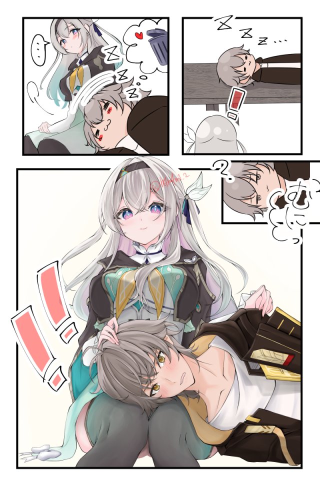 trailblazer, firefly, and caelus (honkai and 1 more) drawn by h4n4m1_2