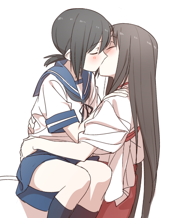 akagi and fubuki (kantai collection) drawn by kinosuke_(sositeimanoga)