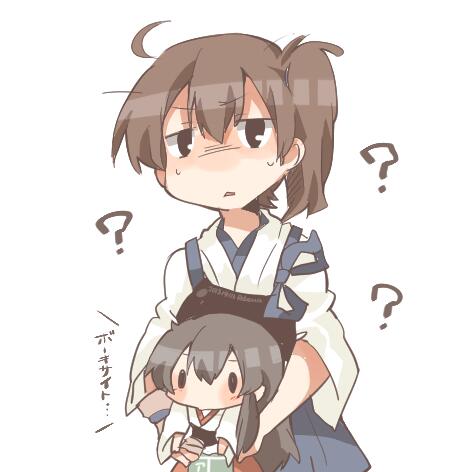 kaga and akagi (kantai collection) drawn by rebecca_(keinelove)