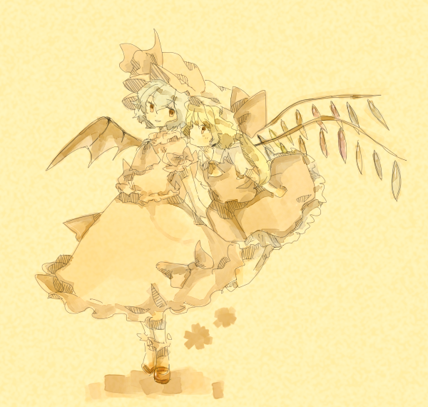 remilia scarlet and flandre scarlet (touhou) drawn by minako_(gazekura)