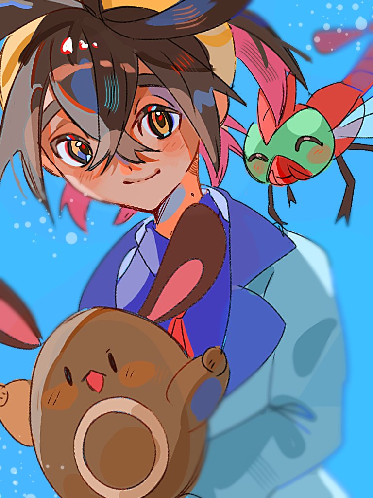 kieran, sentret, and yanma (pokemon and 1 more) drawn by hami_(3hm6gebdf619771)
