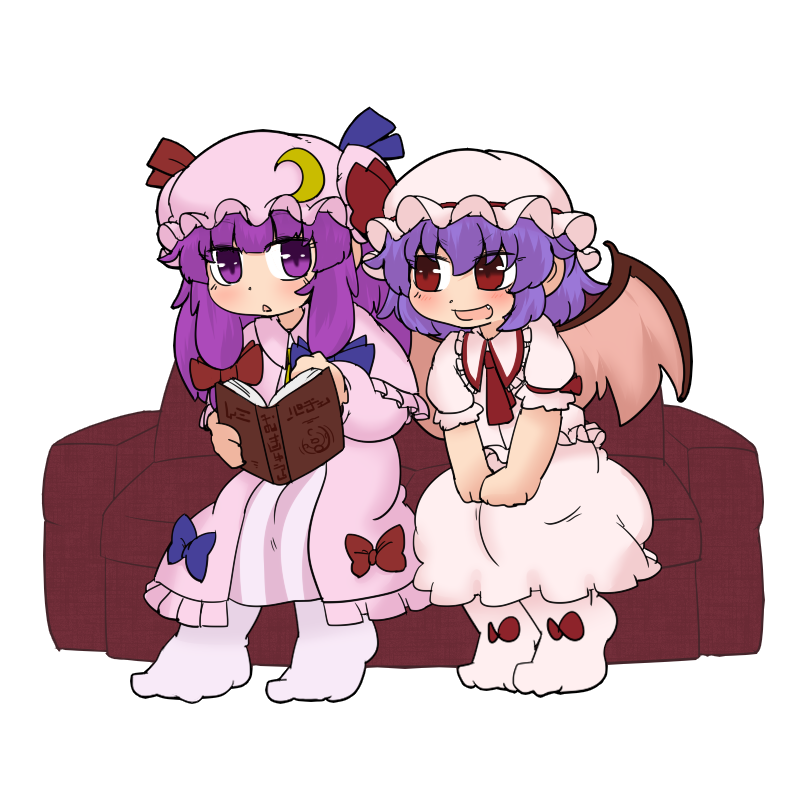 remilia scarlet and patchouli knowledge (touhou) drawn by blackbad